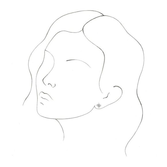 Sterling Silver North Star Post Earrings, 9.5mm (3/8 Inch) - Picture 3 of 4